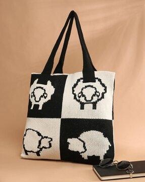 sheep pattern tote bag