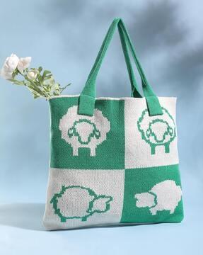 sheep pattern tote bag