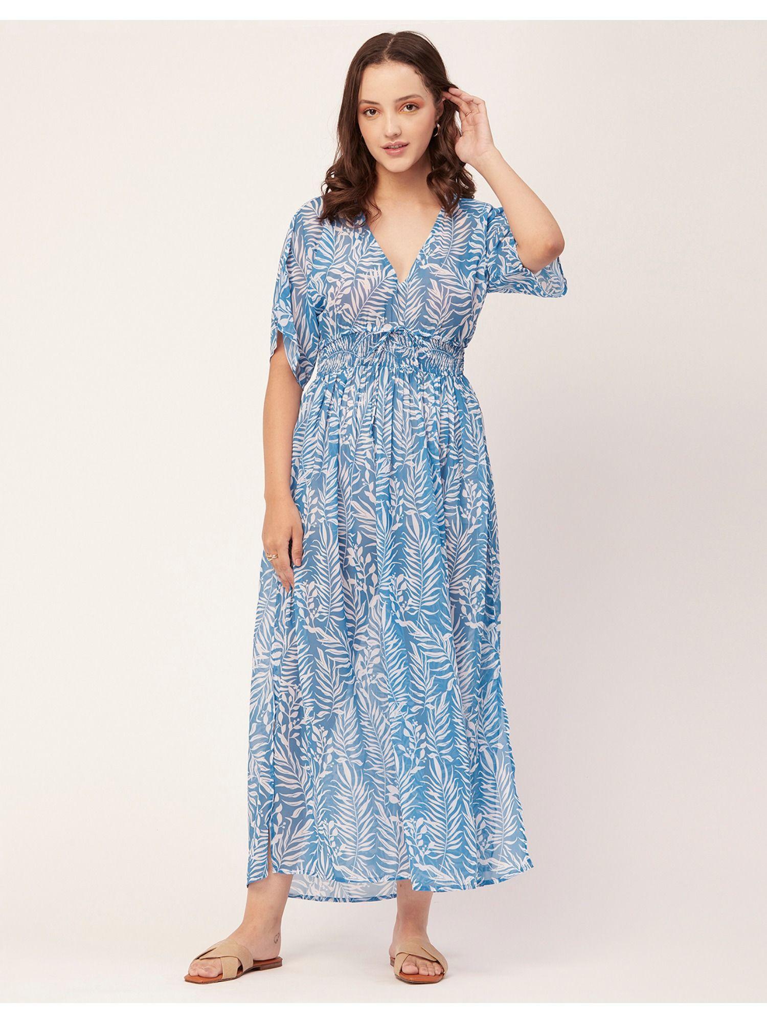 sheer coverup maxi half sleeve dress