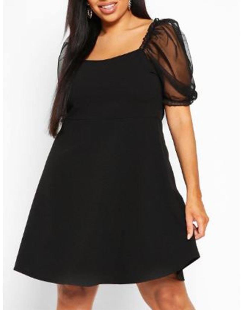 sheer drama black dress