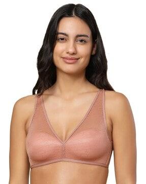 sheer padded non-wired bra