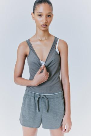 sheer ribbed vest top