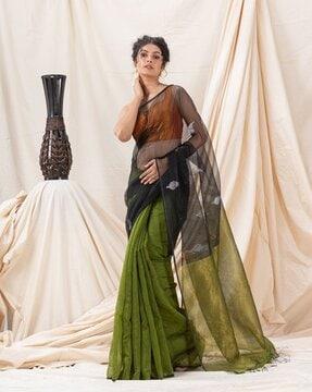 sheer-through jamdani saree