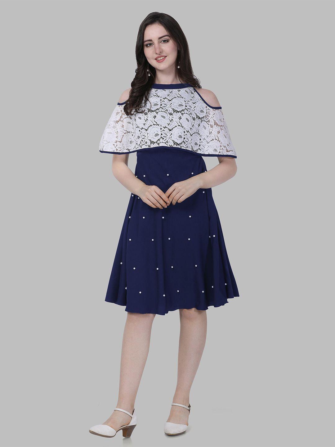 sheetal associates navy blue a-line dress