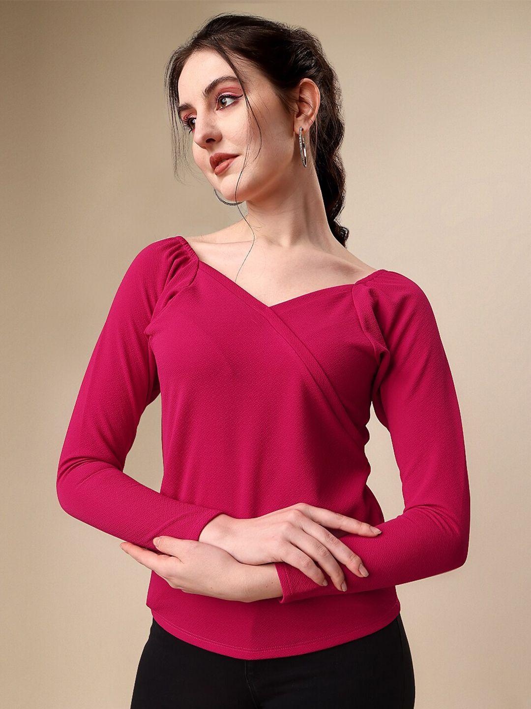 sheetal associates v-neck long sleeves wrap top