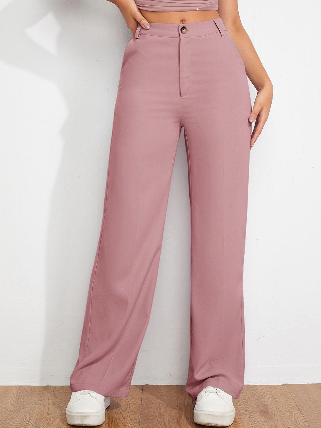 sheetal associates women norma straight fit high-rise easy wash parallel trousers