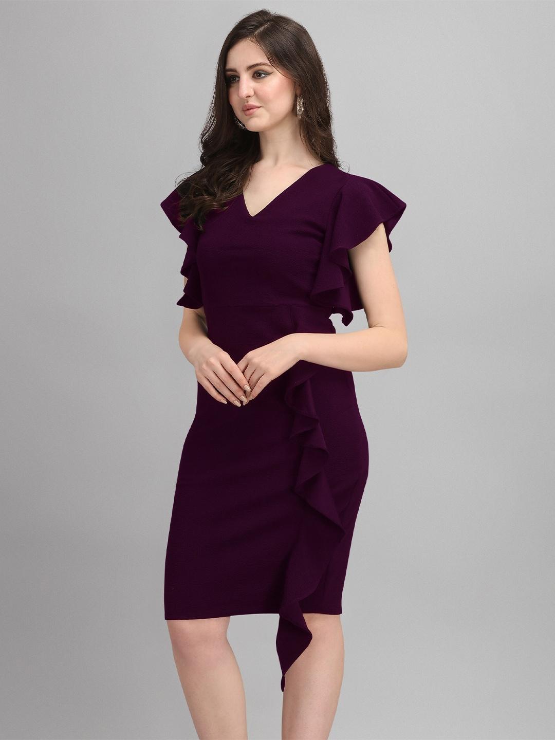 sheetal associates women purple formal a-line dress