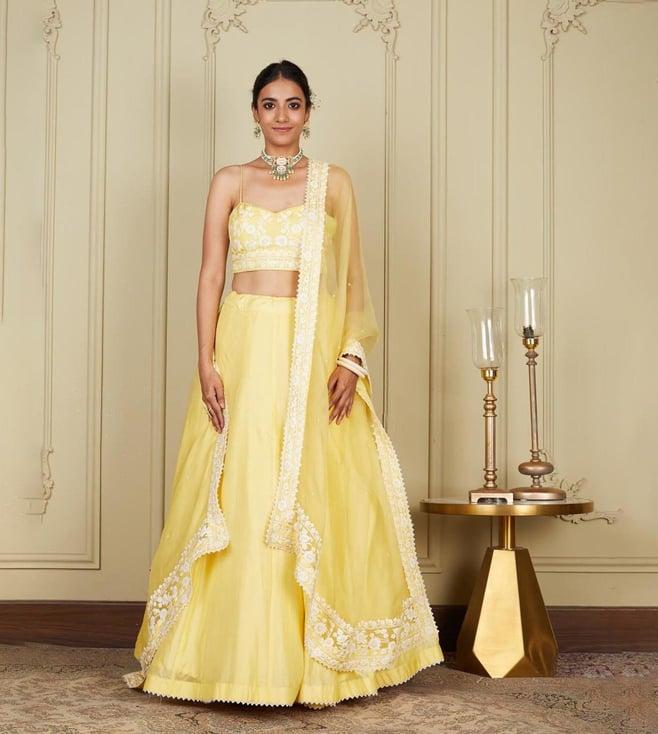 sheetal batra samrina lemon yellow lehenga with blouse and dupatta