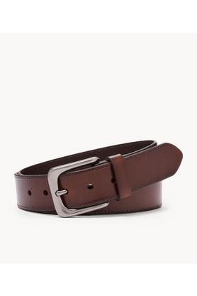 sheldon leather mens casual single side belt - orange