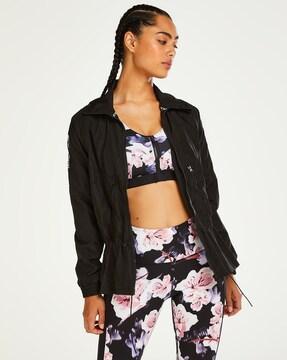 shell sports jacket with waist tie-up