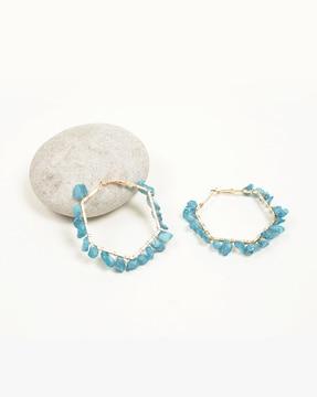 shell hexagonal-loop earrings