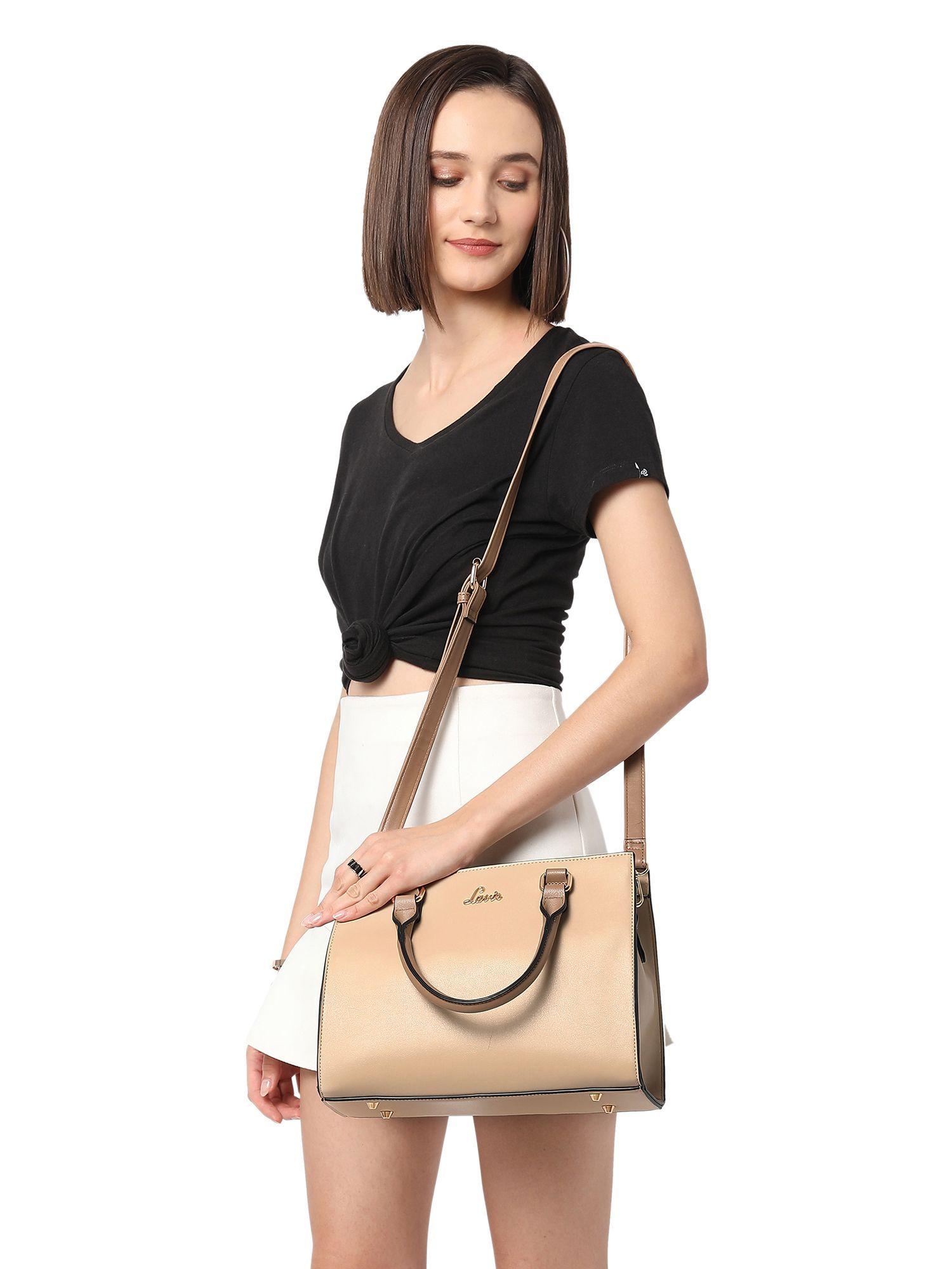 shelly women's medium handbag- beige (m)