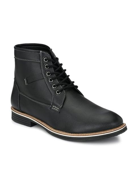 shences black derby boots