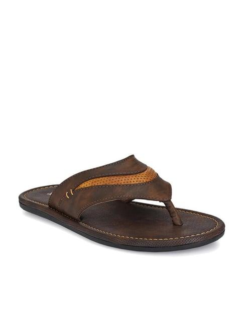 shences men's brown thong sandals