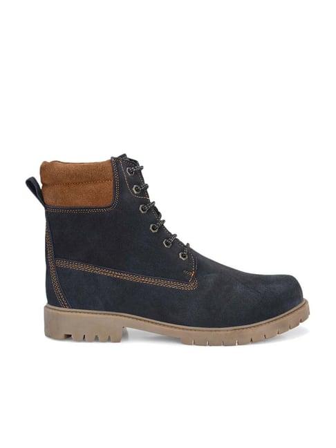 shences men's navy casual boots