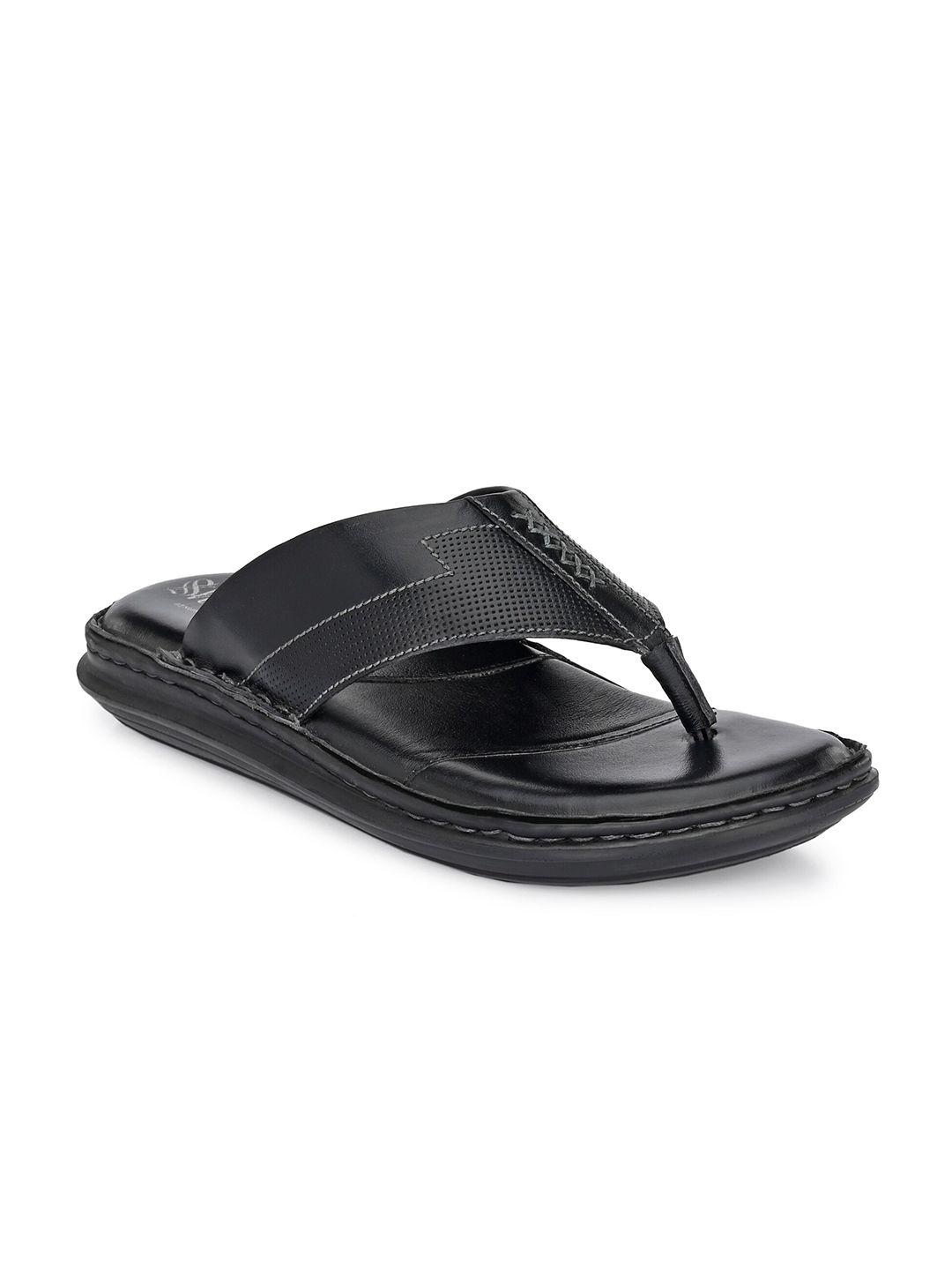 shences men black genuine leather comfort sandals