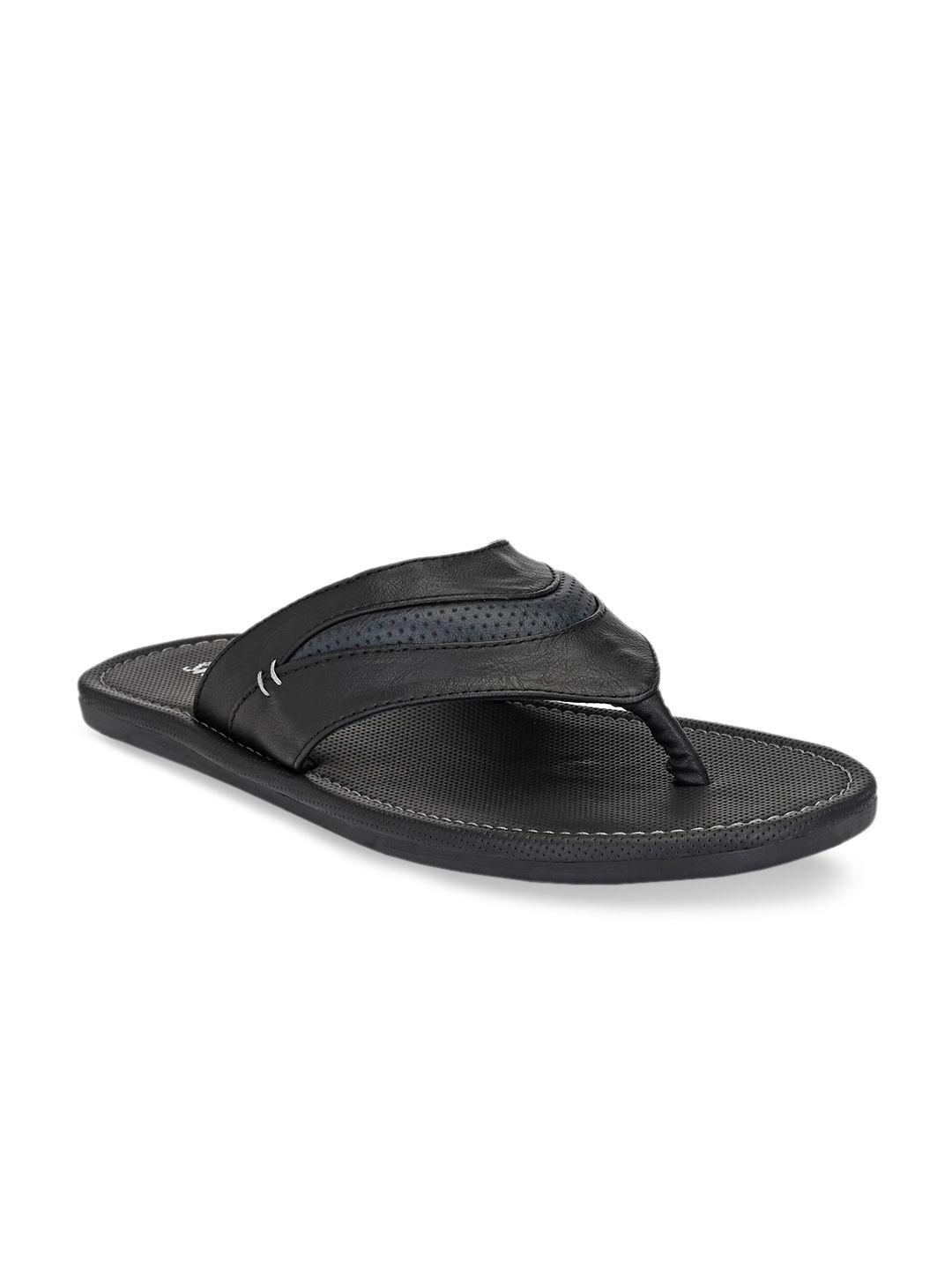 shences men black leather comfort sandals