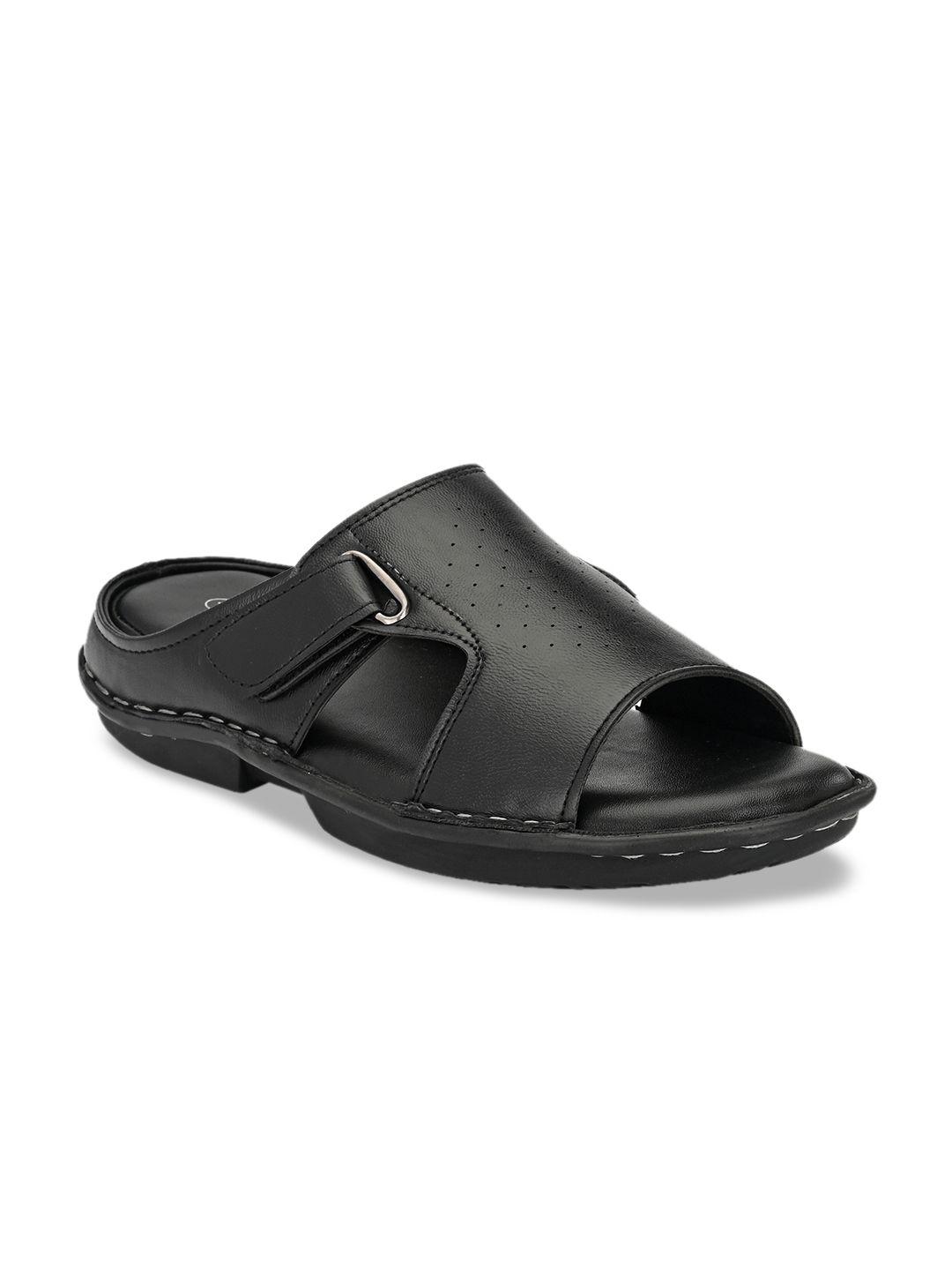 shences men black sandals