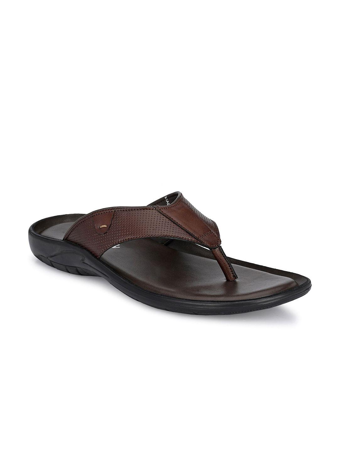 shences men brown synthetic leather comfort sandals