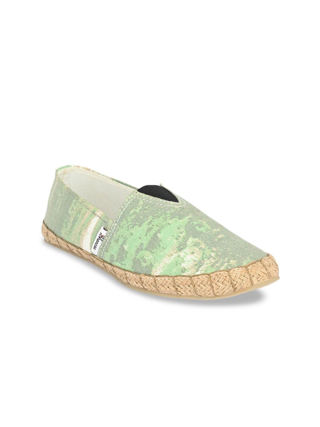 shences men green printed espadrilles