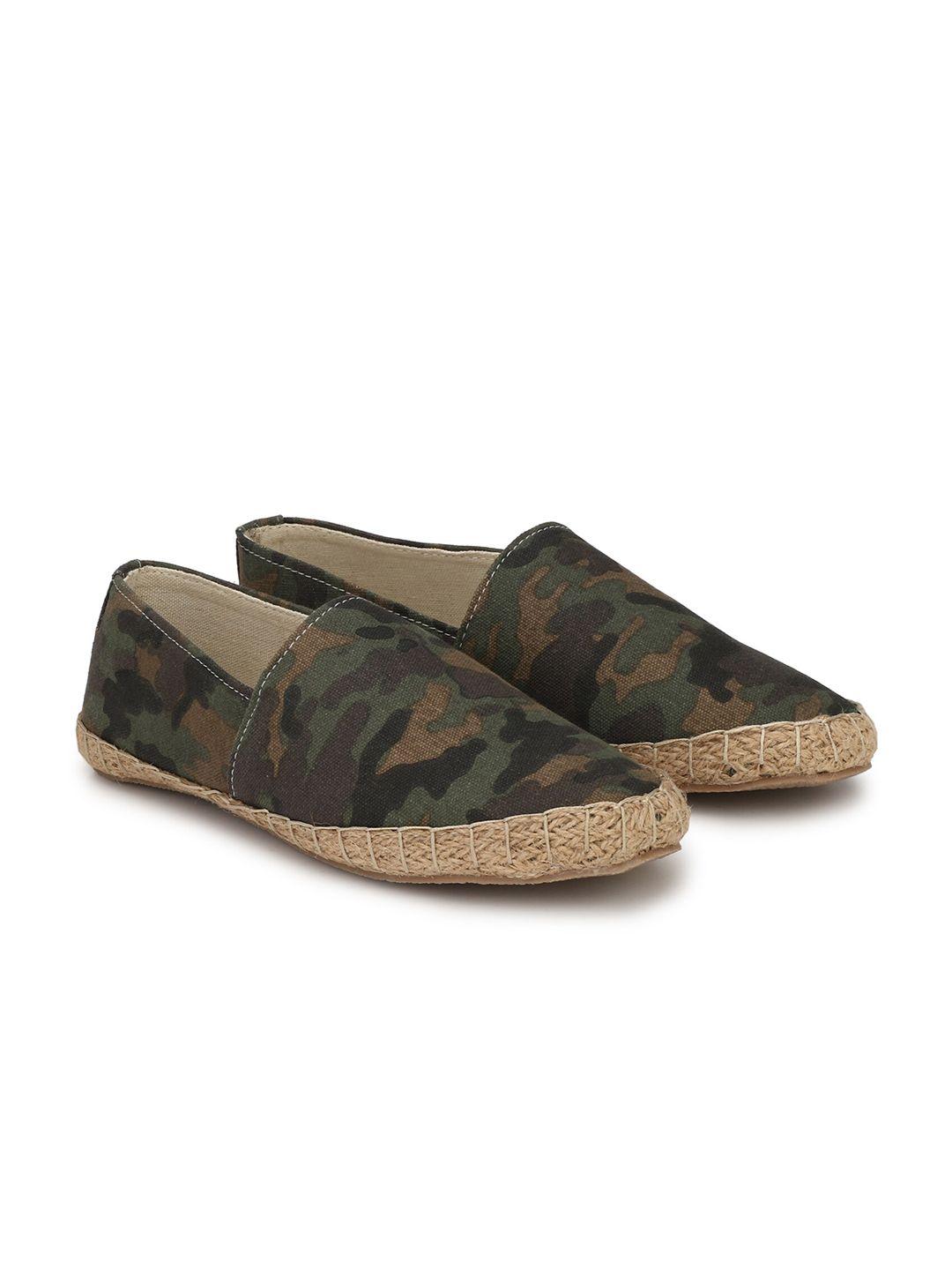 shences men green printed espadrilles