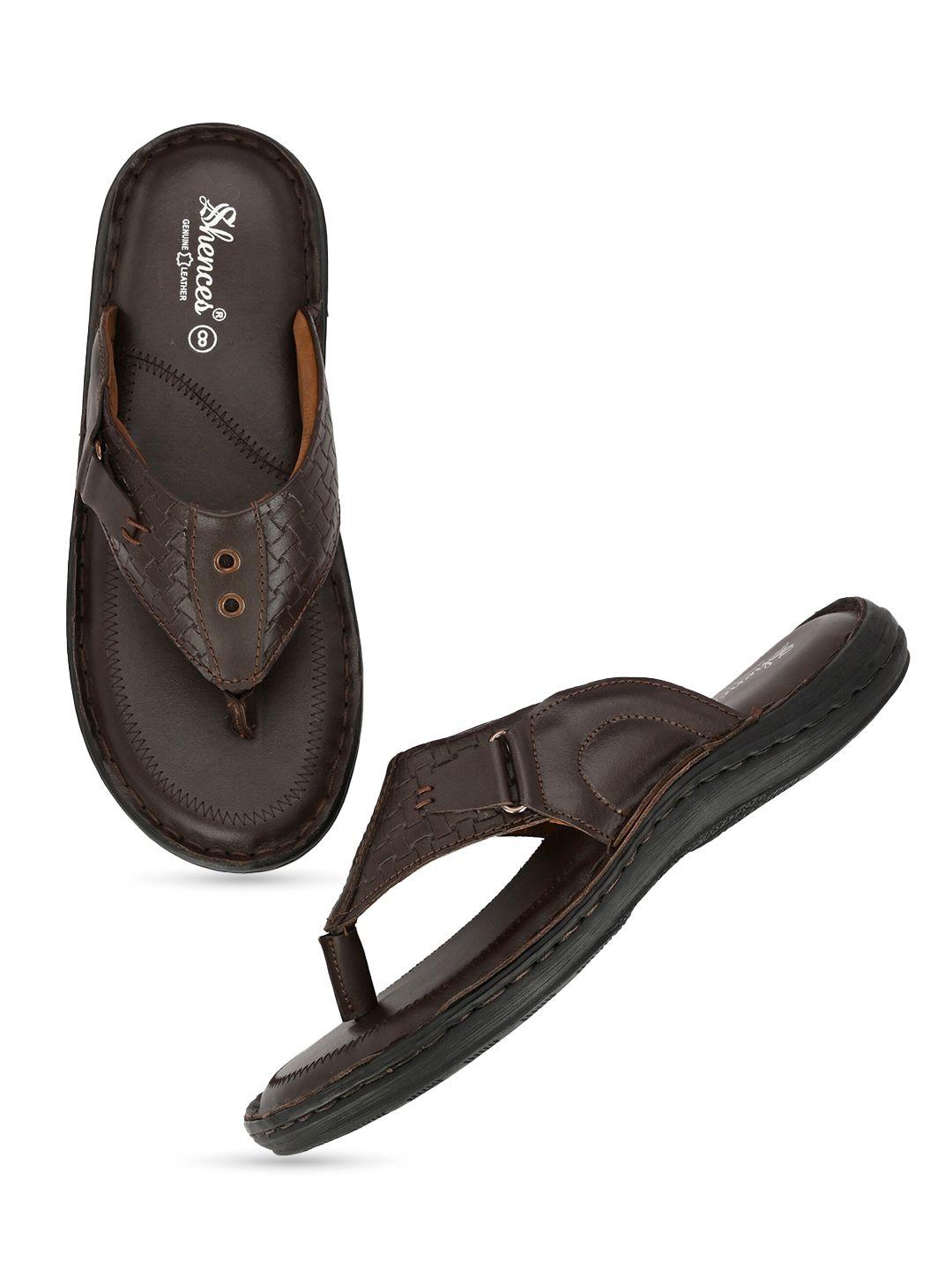 shences men leather comfort sandals