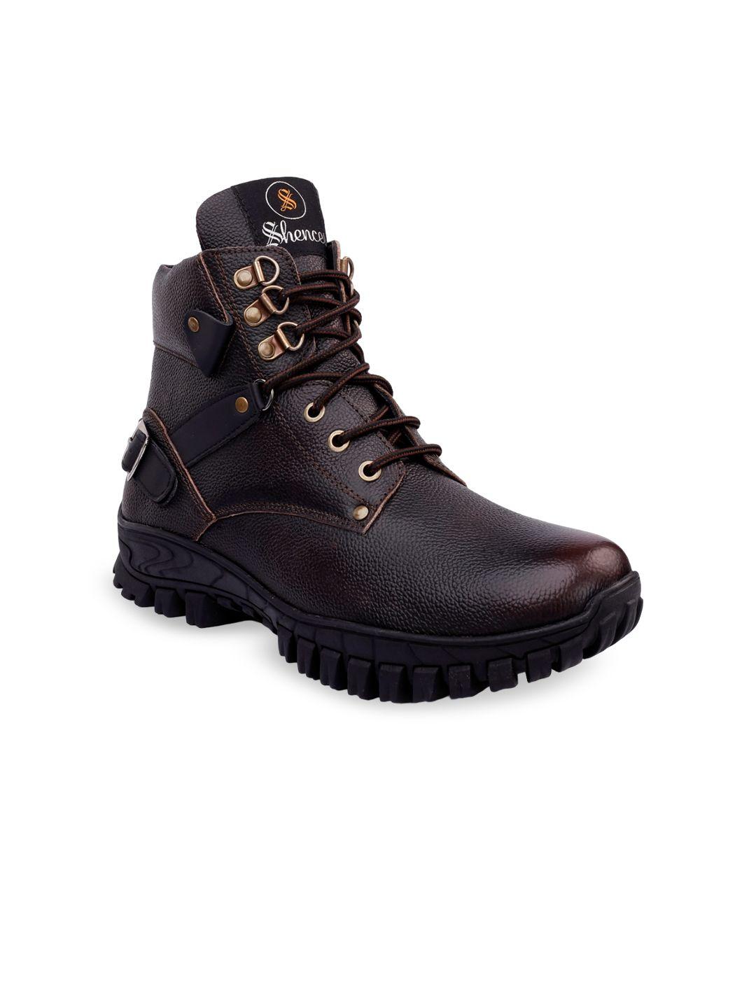 shences men leather high-top regular boots