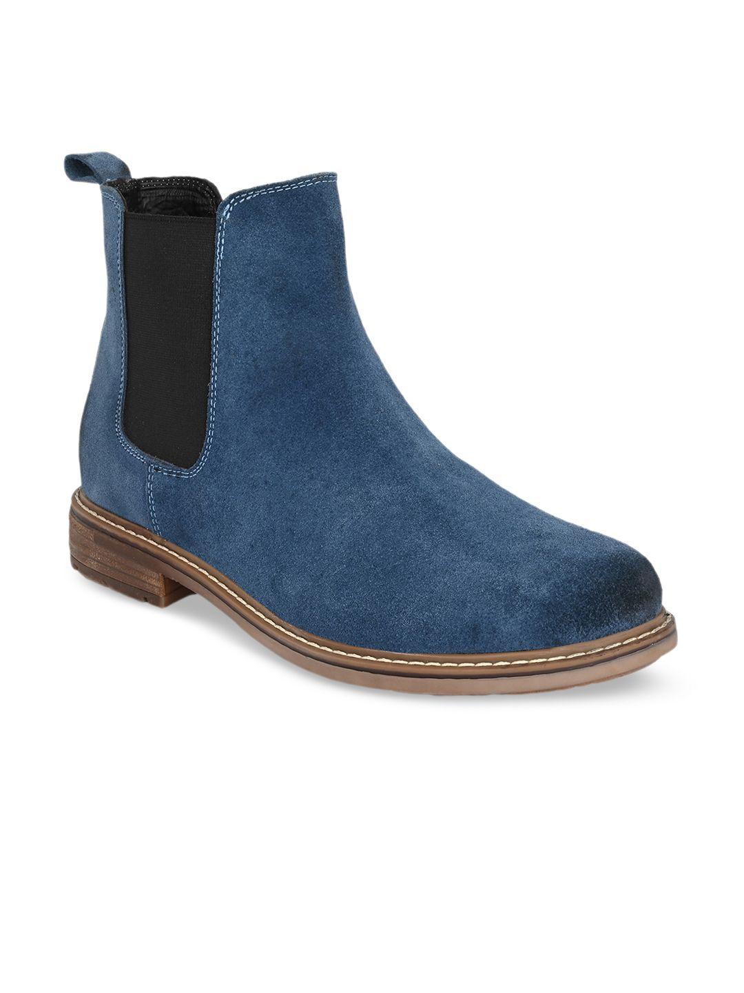 shences men mid-top leather chelsea boots