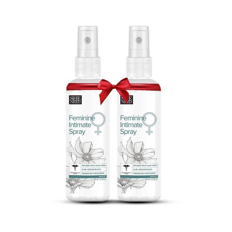 sheneed feminine intimate spray- pack of 2- for freshness & coolness