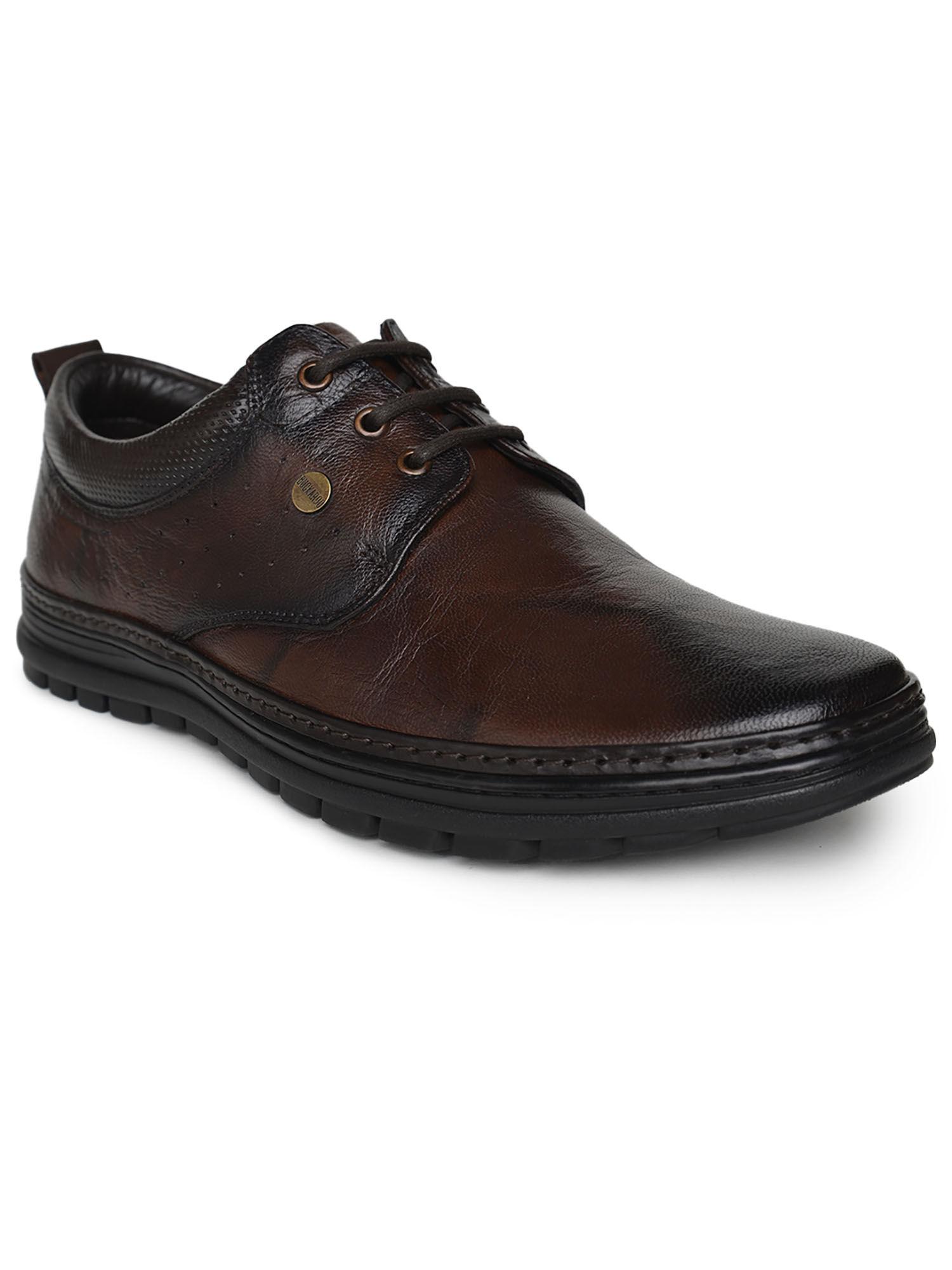 sherca crumbald leather brown casual shoes for men