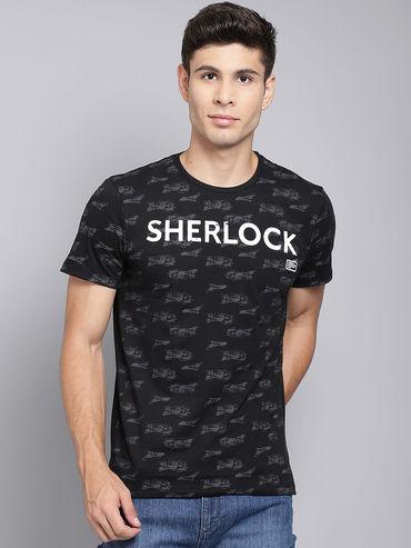 sherlock featured black t-shirt for men