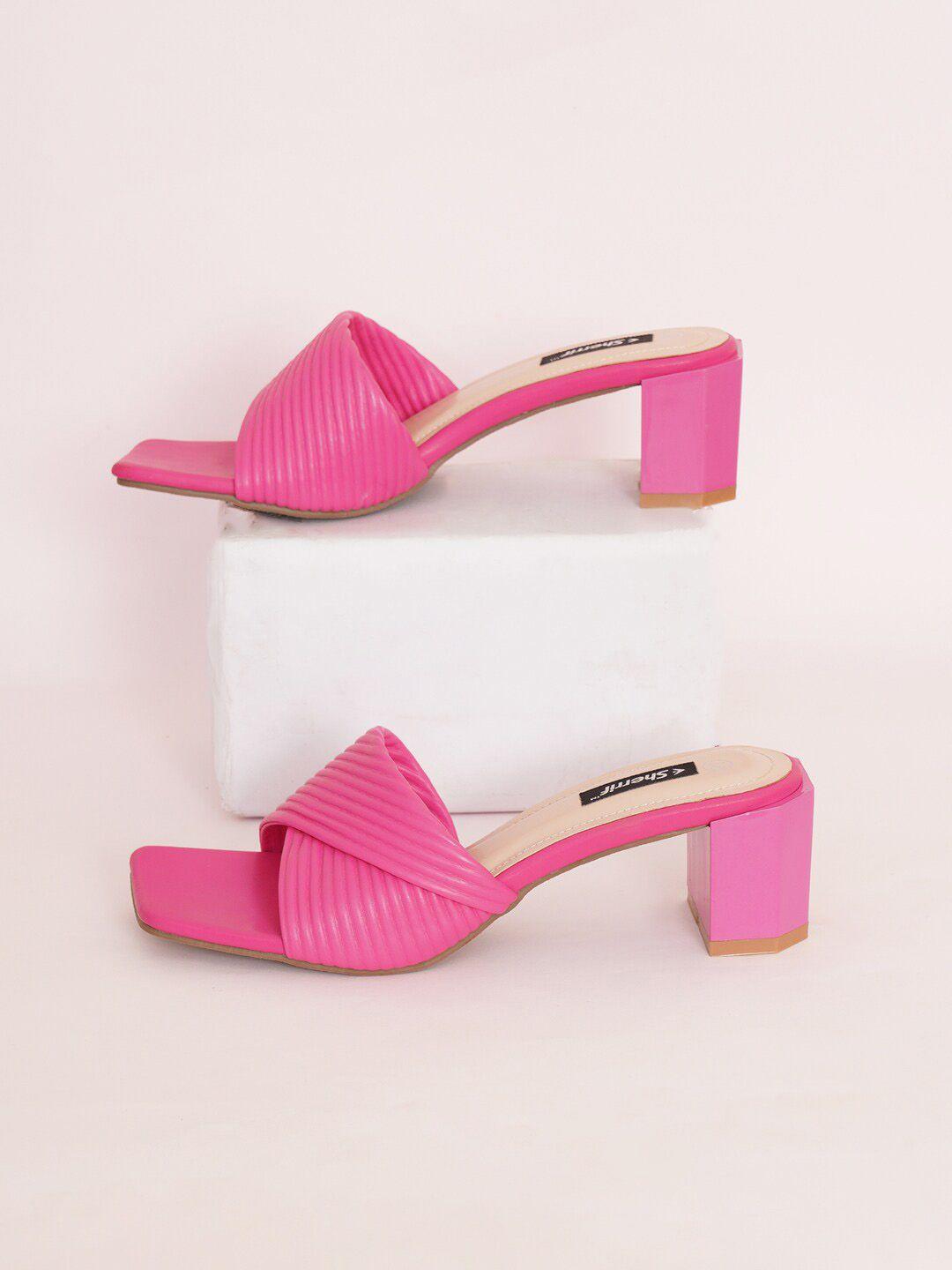 sherrif shoes textured party block heels