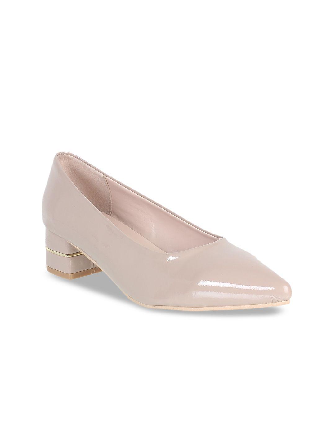 sherrif shoes women beige party block pumps