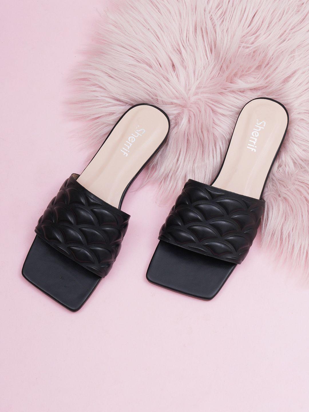 sherrif shoes women black striped mules with bows flats