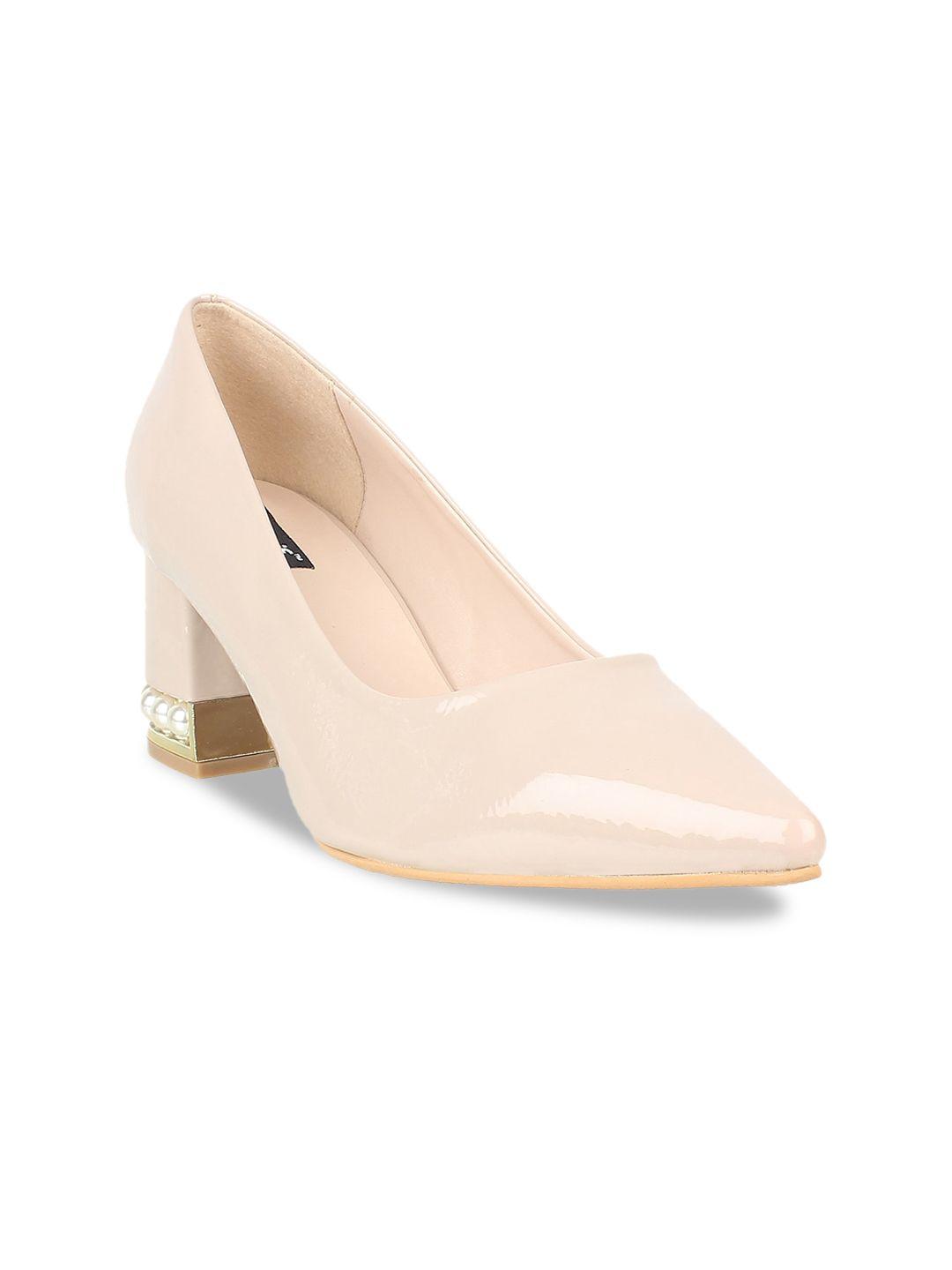sherrif shoes women nude-coloured solid pumps