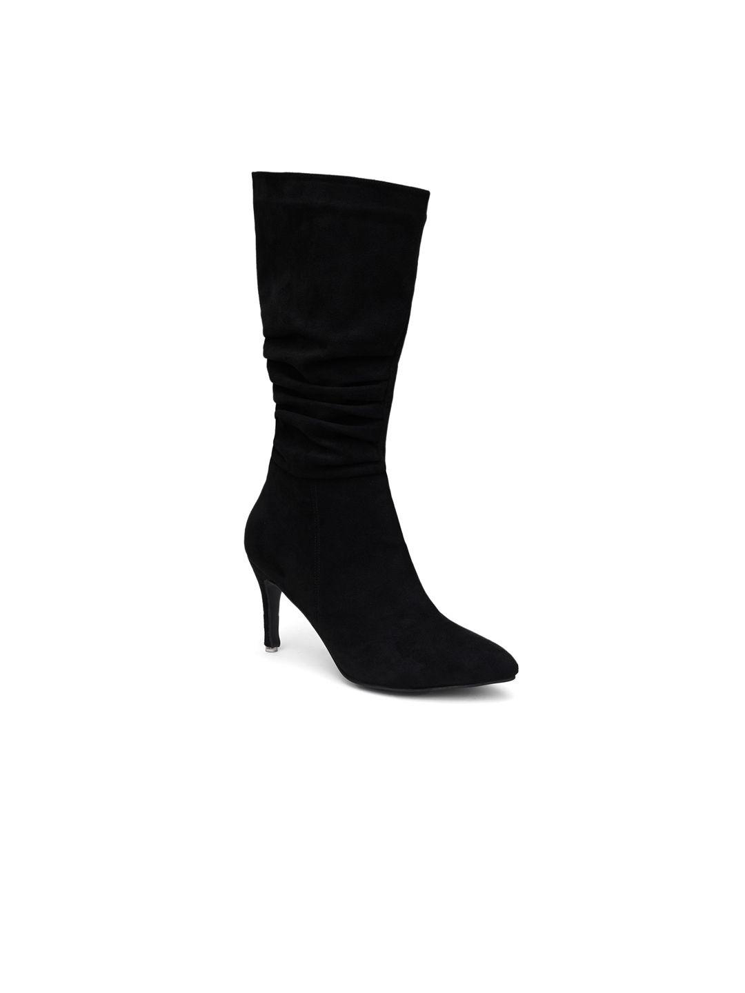 sherrif shoes women slim heeled suede high-top slouchy boots
