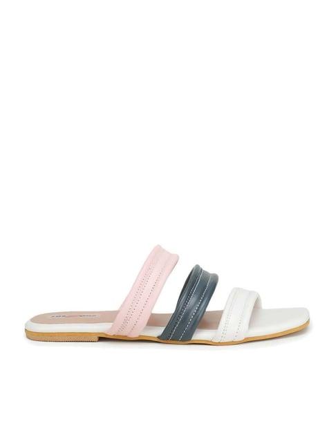 shezone  women's white & pink casual sandals