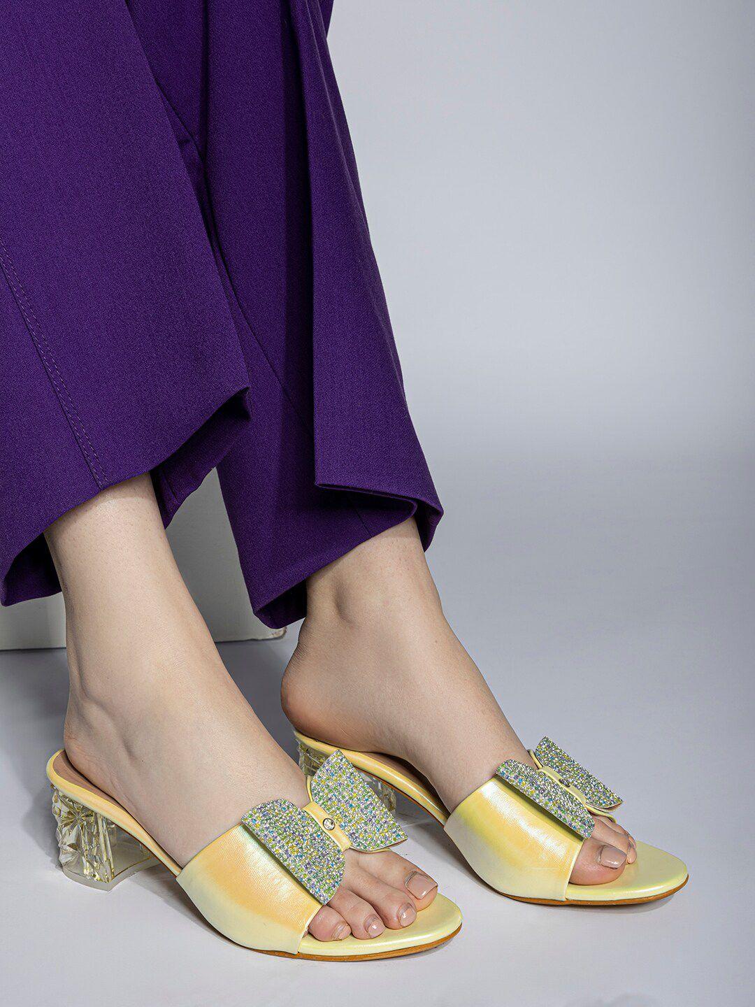 shezone embellished block heels