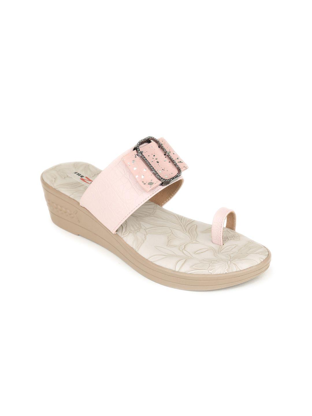 shezone pink block mules with bows