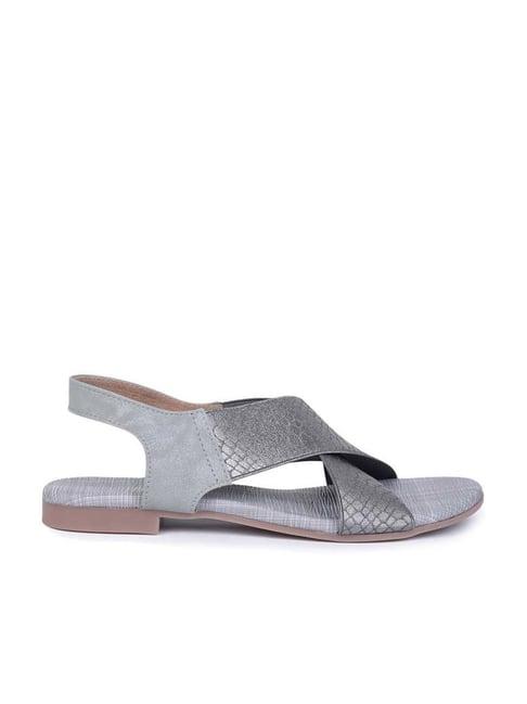 shezone silver cross strap sandals