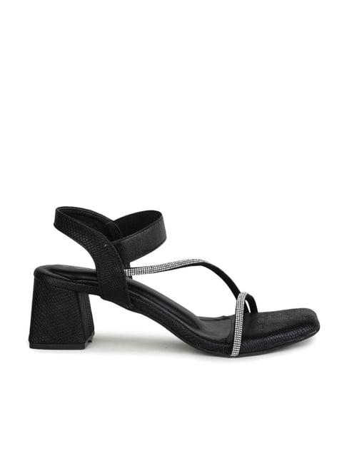 shezone women's black ankle strap sandals