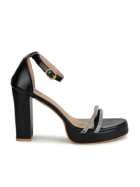 shezone women's black ankle strap sandals