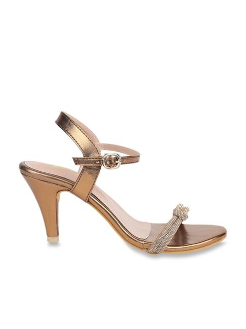 shezone women's copper ankle strap stilettos