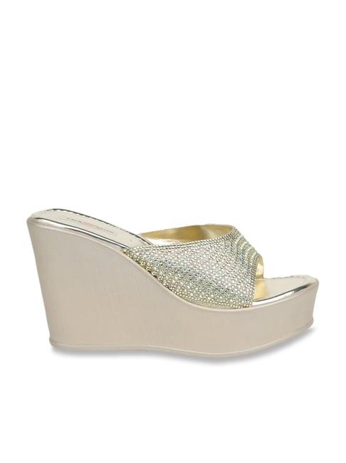 shezone women's gold ethnic wedges