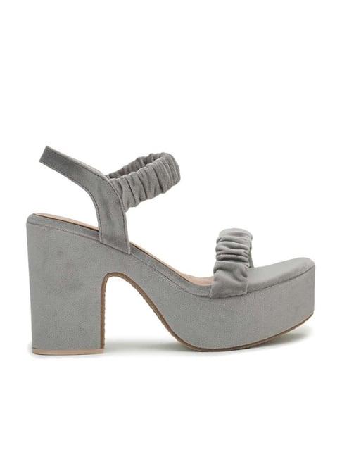shezone women's grey ankle strap sandals