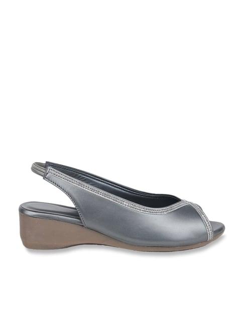 shezone women's grey sling back wedges