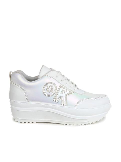 shezone women's white sneakers