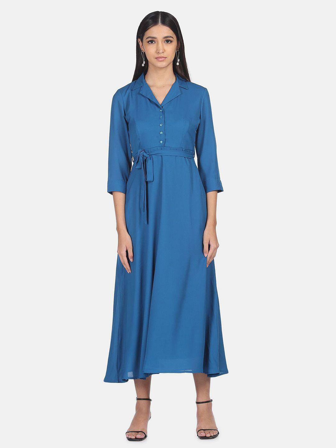 shffl blue shirt maxi dress
