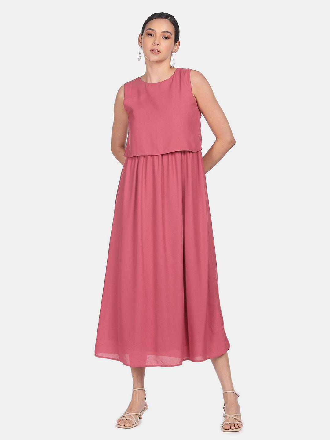 shffl mauve flared maxi dress