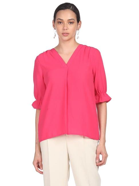 shffl pink polyester top